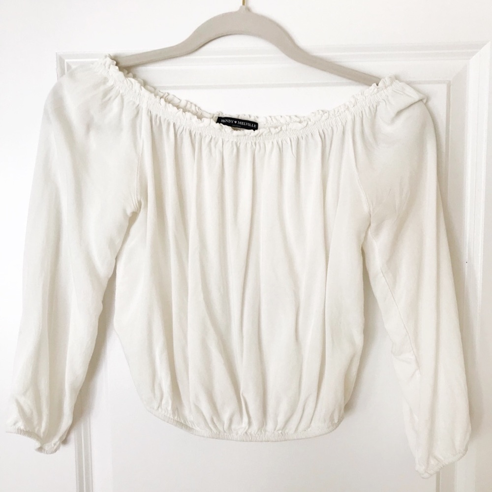Brandy Melville white off-the-shoulder top